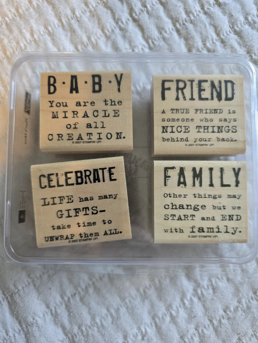 Stampin' Up! Wooden Sentiment Stamp Set - 